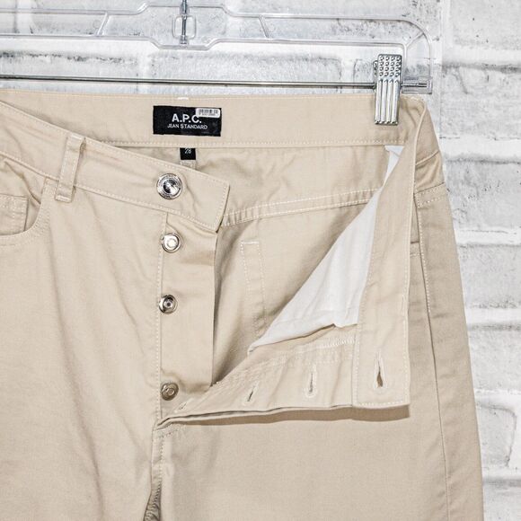 A.P.C. Men's Standard Jeans in light Beige Cotton Button Fly size 28 - Picture 2 of 11